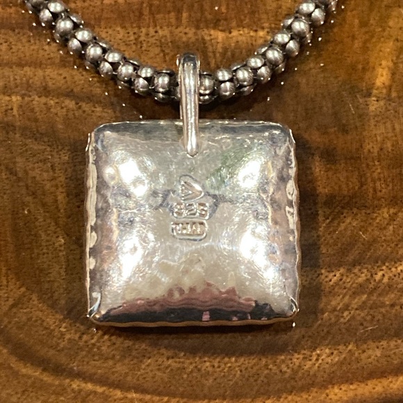 Silpada sterling silver popcorn necklace and hammered silver pendant. - Picture 6 of 15